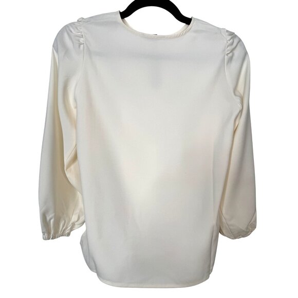 J.Crew XXSP NWT Cream Blouse Puff Sleeves - Picture 3 of 14
